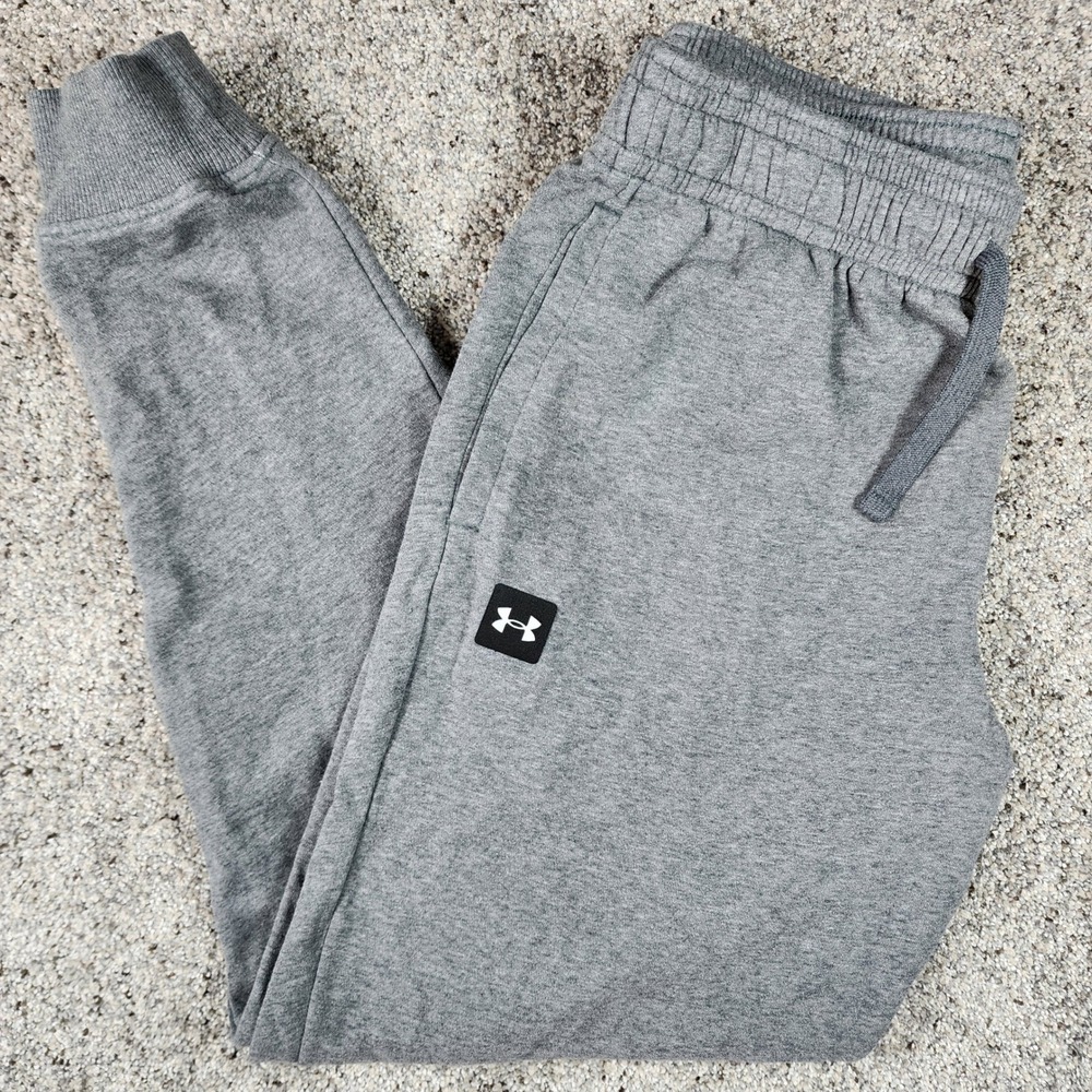 Under Armour Joggers Mens Large Rival Fleece Loose Fit Gray Excellent